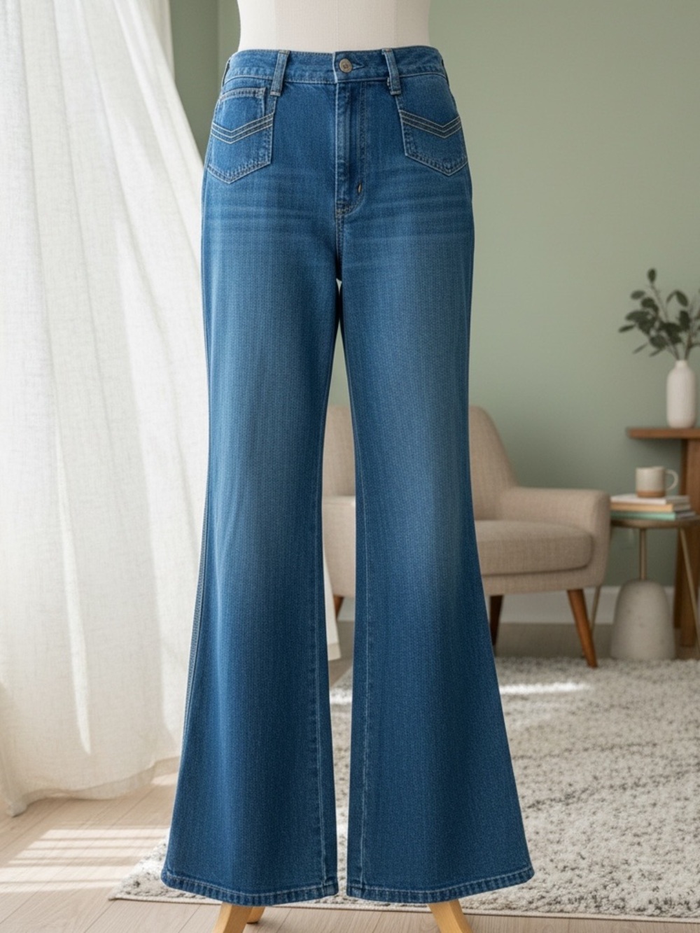 Plushbottoms Vintage 1970’s High Waisted Bell Bottoms Flare‎ Jeans Size 00 XXS